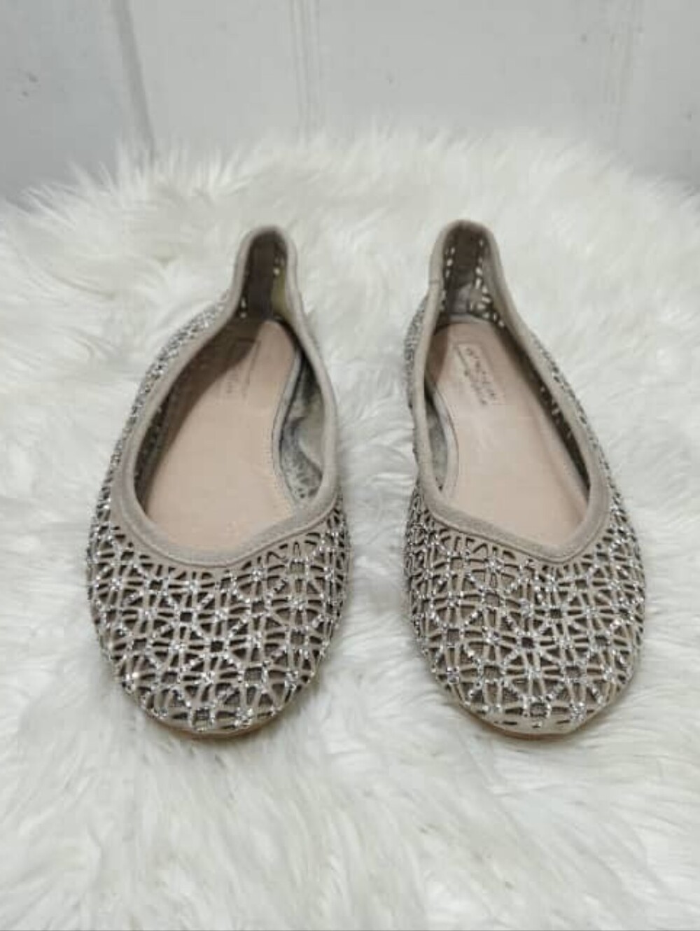 Antonio Melani Rhinestone-embellished Cutout Ballet Flats Size